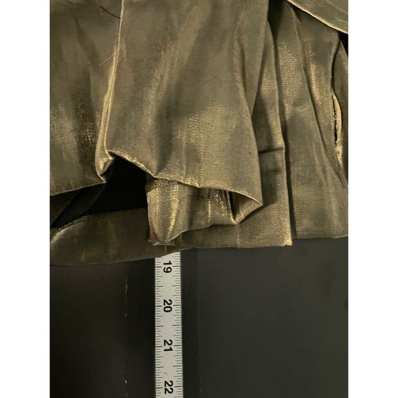 Vintage Conrad C Womens Top 10 Petite Green Shimmer Cropped Tie Front Rave 90s - Picture 6 of 7